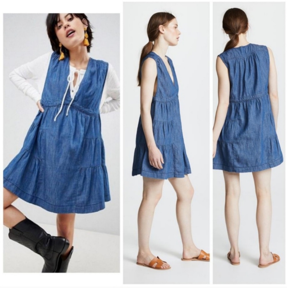 Free People Esme Mini Denim Dress